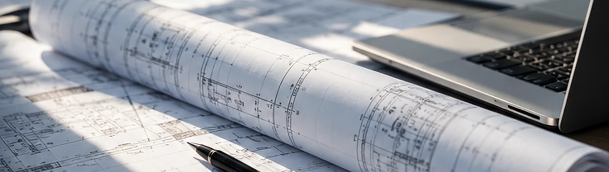 Architecture and engineering plans and technical drawings